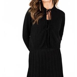 NEW COLORUSH amara polo cardigan in black